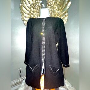 Stunning 1980s Steve Fabrikant Mini Dress/Sweater With Rhinestones Medium